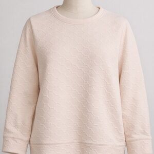Club Monaco Textured Crewneck Sweater in Cream